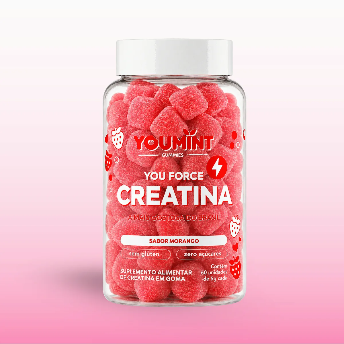 CREATINA GUMMY MORANGO 60 GOMAS YOUMINT